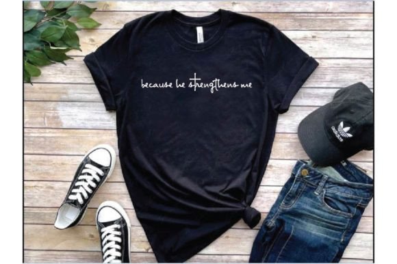 Because He Typography T-Shirt Design
