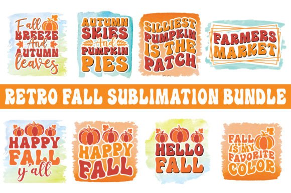 Retro Fall Sublimation Bundle for T-Shirt Designs